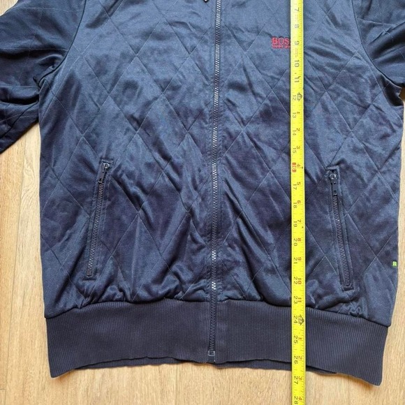 Hugo Boss Green Label stylish Navy Chest Embroidered Striped Track Jacket - Picture 5 of 8